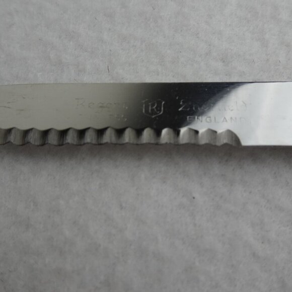 6 REGENT SHEFFIELD Steak Knives Stainless Blade Faux Antler Handle Original Box - Picture 10 of 14